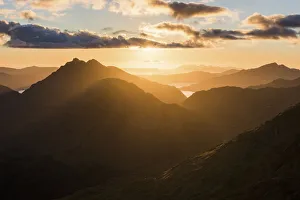 Natural Light Prints: Knoydart and Loch Nevis from Sgurr Cos na Breachd-laoidh with sun shining through cloud