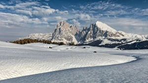 Images Dated 27th March 2016: Landscape of Alpe di Siusi, Dolomites, Italy, March 2016