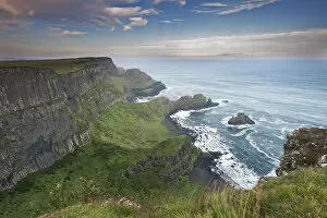 Landscape and cliffs on the Causeway coast, Antrim county, Northern Ireland, UK