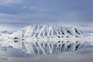 Fjords Prints: Landscape view across the Woodfjord, Spitzbergen, Svalbard, Norway, June, 2012