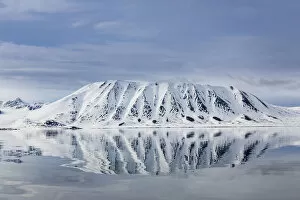 Landscape view across the Woodfjord, Spitzbergen, Svalbard, Norway, June, 2012