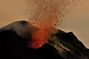 Lava erupting from Stromboli, Aeolian Islands, Italy, May 2009