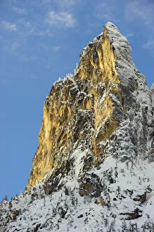Liberty Bell Mountain at Washington Pass in the North Cascades, in winter, Okanogan National Forest