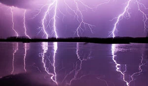 Dramatic Nature Gallery: Lightning storm over Lake Csaj, Kiskunsagi National Park, Pusztaszer, Hungary. May 2012