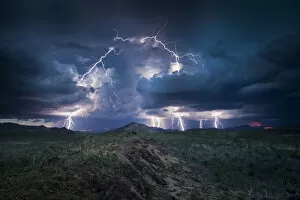 Dramatic Nature Collection: Lightning storm, Western Australia. December 2013. Image stacking / composite composed of three