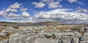 Robert Thompson Collection: Limestone pavement at The Burren National Park, Lough Gealain, Mullaghmore, County Clare