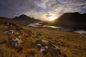 Images Dated 22nd November 2006: Loch Lurgainn, Cul Mor (left) and Ben More Coigach at dawn, Coigach, Highland, Scotland
