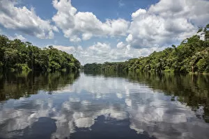 Democratic Republic Of The Congo Gallery: Luilaka River with clouds reflected in the surface of the water