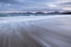 Luskentye beach, mountains and incoming tide, Isle of Lewis and Harris, Outer Hebrides Luskentye beach, mountains and incoming tide, Isle of Lewis and Harris, Outer Hebrides