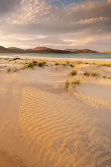 Hebrides Prints: Luskentyre beach at dawn, Isle of Harris, Outer Hebrides, Scotland, UK. October, 2018