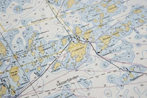 Images Dated 2nd July 2009: Marine chart of the Finnish Archipelago, Finland