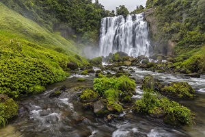 Marokopa Falls (30 m), King Country, Waitomo, Waikato, North Island, New Zealand
