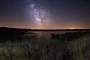 Galaxies Prints: Milky Way over Lake Saint-Andeol