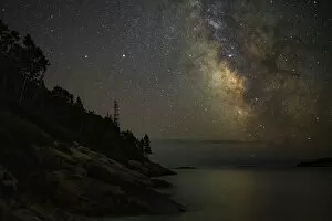 Images Dated 28th January 2022: The Milky Way over Sand Beach, Acadia National Park, Maine, USA. July, 2020