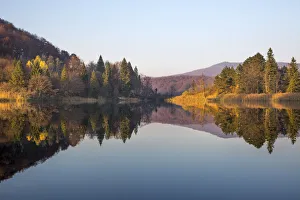 Alex Hyde Prints: Mirror reflections at sunset in the Upper Lakes region of Plitvice Lakes National Park