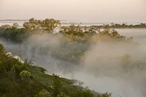 Mist over the Kasari river, Kloostri, Matsalu National Park, Estonia, May 2009