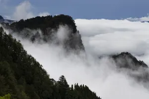 Nationalist Republic Of China Prints: Misty mountains, Alishan National Recreational Forest, Taiwan