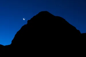 Silhouettes Prints: Mount Mangart (2, 678m) at dawn, Triglav National Park, Slovenia, July 2009