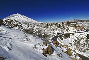 Mount Teide under snow, Teide National Park, World Heritage Site, Tenerife