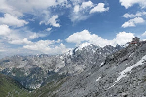 Mountain landscape in Stelvio Pass, Otler Alps, Italy, June