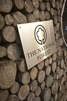 The National Forest sign at entrance to Roslington Forestry Centre, The National Forest