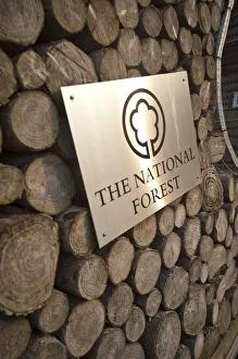 Signs Prints: The National Forest sign at entrance to Roslington Forestry Centre, The National Forest