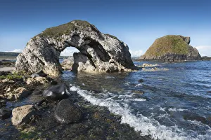 Natural archway, Causeway coast, Antrim county, Northern Ireland, UK, September 2013