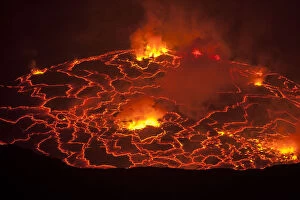 Nyiragongo volcano lava lake, Virungas National Park, Democratic Republic of Congo