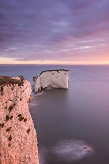 Images Dated 27th September 2015: Old Harry Rocks at dawn, looking towards the Isle of Wight, Studland, Dorset, England, UK