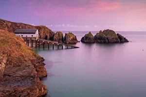 Padstow lifeboat station at sunrise, Trevose Head, Cornwall, UK, Atlantic Ocean. September