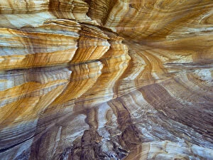 The Painted Cliffs at Maria Island National Park, east coast of Tasmania, Australia