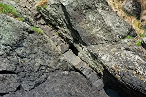 Isle Of Anglesey Prints: Paleocene age dolerite dyke within Pre-Cambrian schist