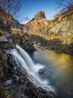 Pass of Glencoe and Gearr Aonach, Glencoe, Highlands, Scotland, UK. April, 2018