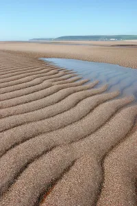 Coasts Prints: Patterns in sand at low tide, Saunton Sands, Devon, UK