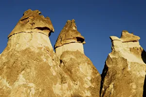 Pinnacles, also known as fairy chimneys or hoodoo, Love Valley. Goreme National Park