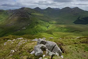 County Galway Prints: The Twelve Pins mountains viewed from the summit of Diamond Hill