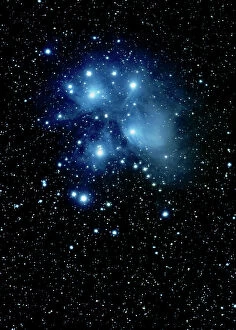 Night Gallery: Pleiades or Seven Sisters (Messier 45 aka M45) in Taurus Constellation, taken from Eastern Colorado