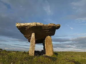 Ancient Gallery: Poulnabrone Dolmen, a stoneage portal tomb, The Burren, County Clare, Ireland, June 2009