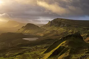 Quiraing in morning light, eastern face of Meall na Suiramach, Northern most summit of Trotternish