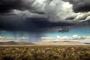 Bad Weather Gallery: Rain and storm clouds passing over the desert, Karoo, South Africa, 2016