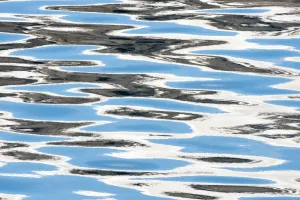Nordic Countries Prints: Reflections of clouds in ripples of sea water, Svalbard, Norway, June 2010
