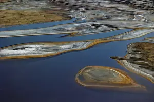 Lake Magadi Prints: RF - Aerial view of hypersaline soda lake