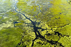 RF- Aerial view of the Okavango delta, Botswana, May 2010