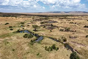 Savanna Prints: RF - Aerial view of the plains