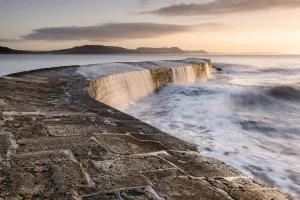 Blurred Movement Prints: RF - The Cobb, breakwater, Lyne Regis, Dorset, UK. January 2016
