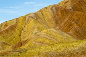 Sandstone Prints: RF-Rainbow Mountains, strata within eroded hills of sedimentary conglomerate