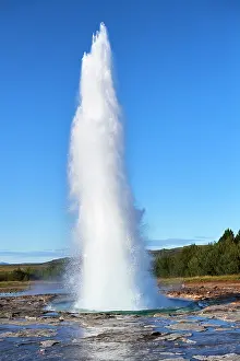 Steam Prints: RF - Strokkur Geyser erupting, Geysir