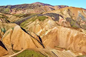 Lava Prints: RF - View of rhyolite mountains and solidified lava fields