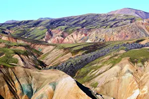 Lava Prints: RF - View of rhyolite mountains and solidified lava fields