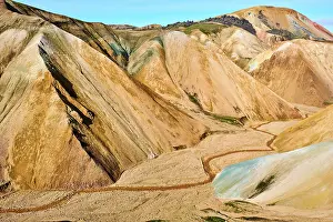 Volcano Prints: Rhyolite mountains, Landmannalaugar volcanic massif